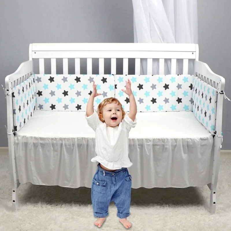 200*30cm Zipper Baby Bed Bumper Soft cotton Breathable Baby Bedding Bumper Collision Around Baby Bumper