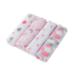 NEW color 4PCS/PACK 100% Cotton Supersoft Flannel Receiving Newborn Baby Blanket Swaddle Baby Bedsheet 76*76CM Baby Blankets