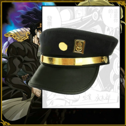 Anime JOJO JoJo's Bizarre Adventure Cosplay Accessories Caps Jotaro Kujo Cosplay Hats Army Military Flatcap Badges Anime Around