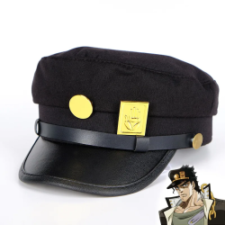 Anime JOJO JoJo's Bizarre Adventure Cosplay Accessories Caps Jotaro Kujo Cosplay Hats Army Military Flatcap Badges Anime Around